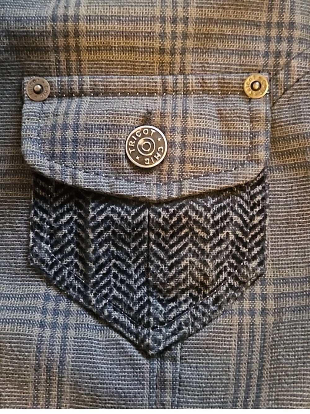 #BackToSchool Tricot Chic Italy | Mixed Media Plaid & Knit Fringe Jacket - US 10 - Picture 3 of 5